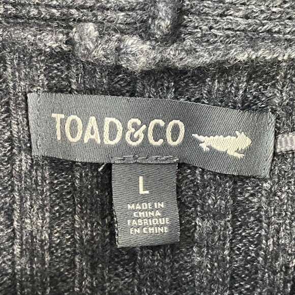 Toad & Co Womens Large Ribbed Gray Sweater Non Mulesed Lambswool Blend High Neck - Picture 3 of 12